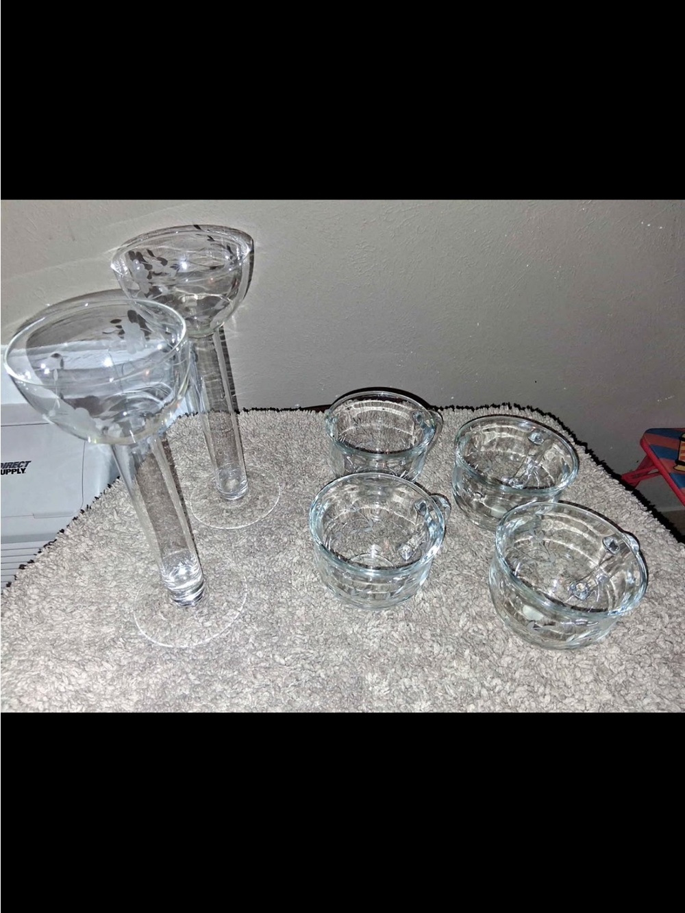 Princess House Clear Glass Candle Holders and Prep Bowls - Clear